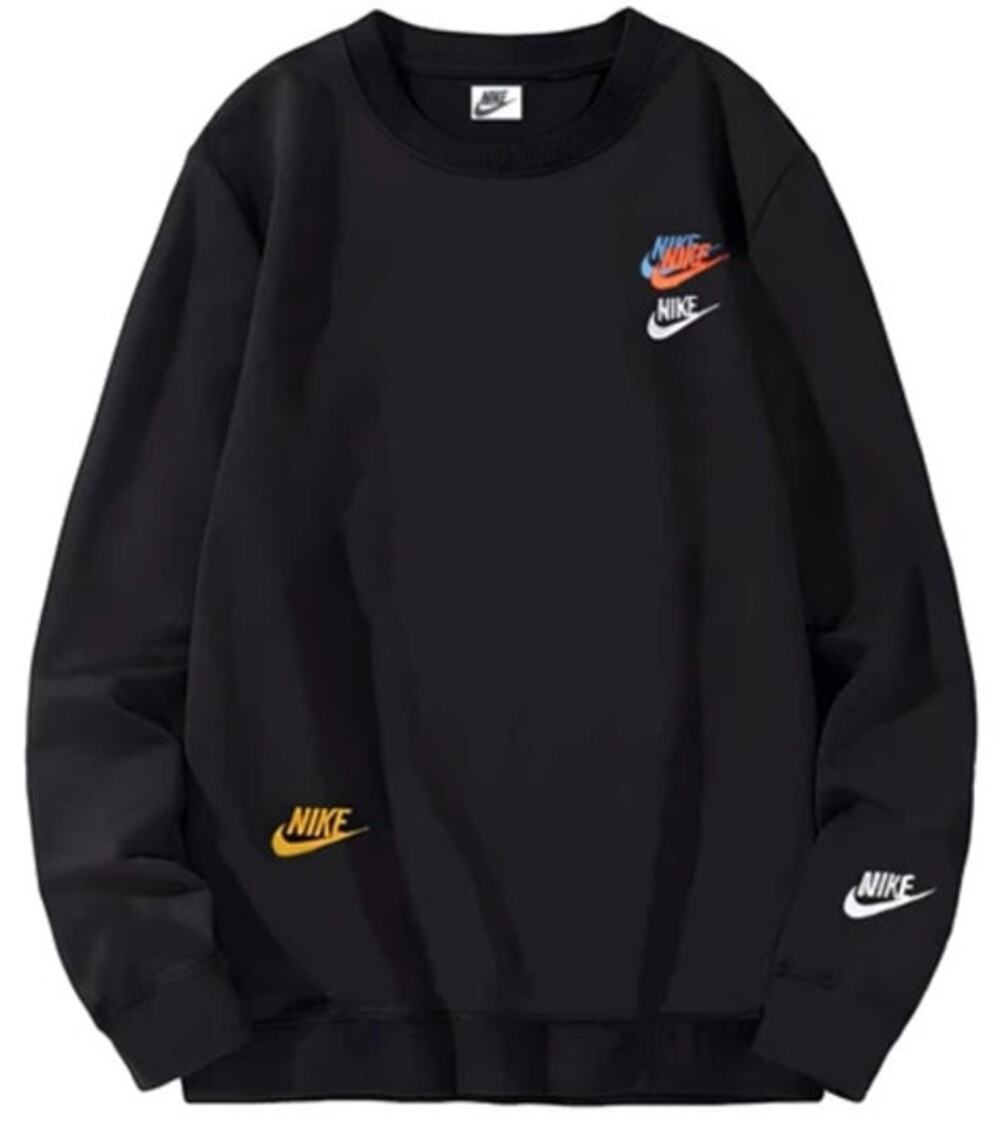 Nike Sportswear Essentials Embroidered Swooshes Crewneck Sweatshirt Size Small
